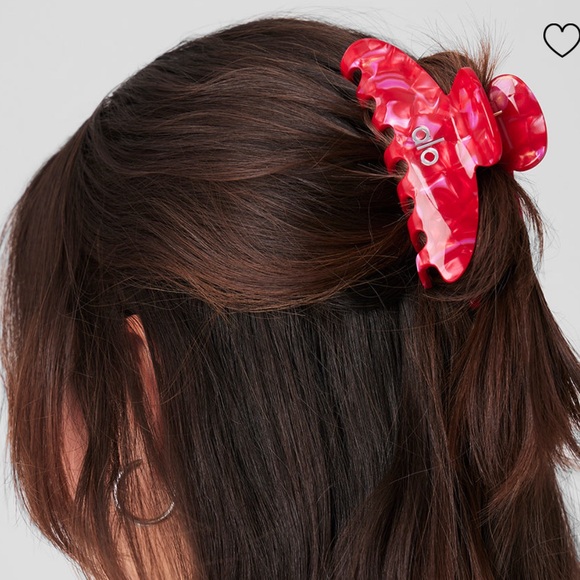 ALO Yoga Accessories - Alo 90’s Claw Clip - Red Ribbon Twist